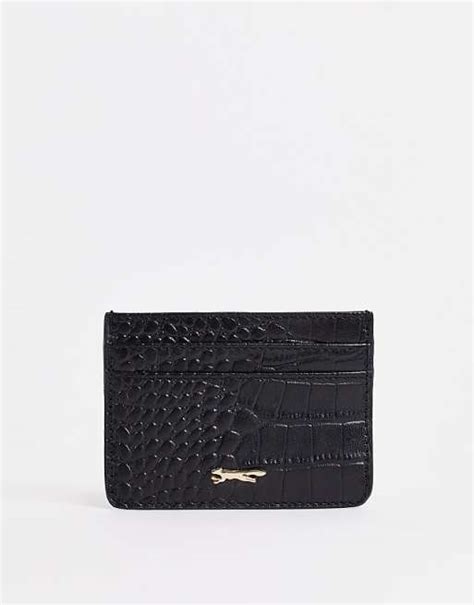 Paul Costelloe Leather Card Holder Textured in Black .